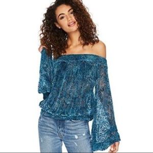 Free People Velvet Lace Top